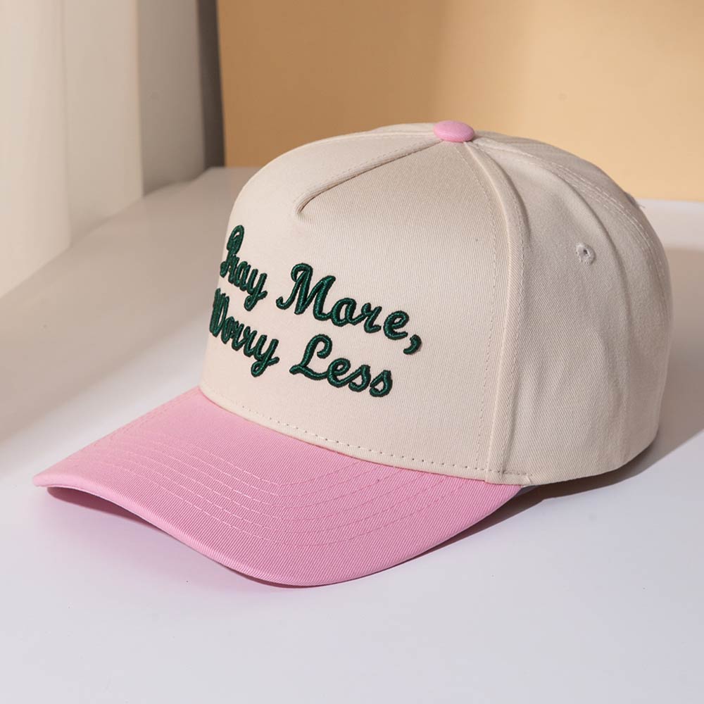 Pray More Worry Less Embroidered Baseball Cap